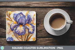 GorgeousFlowers 02 Embroider Square Coaster design.