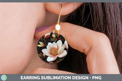 GorgeousFlowers 02 Embroider Round Earrings design.