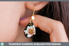 GorgeousFlowers 02 Embroider Teardrop Earrings design.