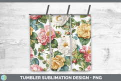 GorgeousFlowers 02 Pastel Pattern Tumbler design.