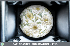GorgeousFlowers 02 Pastel Pattern Car Coaster design.