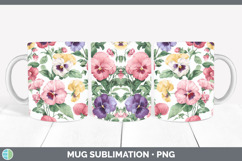 GorgeousFlowers 02 Pastel Pattern Mug Wrap design.