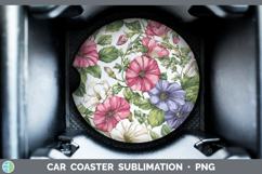 GorgeousFlowers 02 Pastel Pattern Car Coaster design.