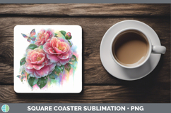 GorgeousFlowers 02 Rainbow Summer Square Coaster design.