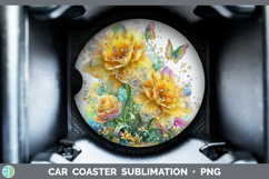 GorgeousFlowers 02 Rainbow Summer Car Coaster design.