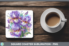 GorgeousFlowers 02 Rainbow Summer Square Coaster design.