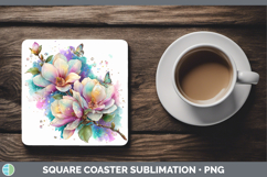 GorgeousFlowers 02 Rainbow Summer Square Coaster design.