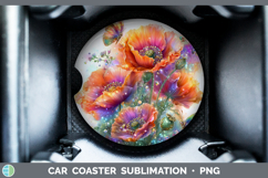 GorgeousFlowers 02 Rainbow Summer Car Coaster design.