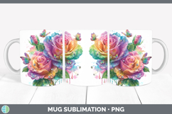 GorgeousFlowers 02 Rainbow Summer Mug Wrap design.