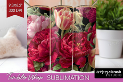 Floral Tumbler Wrap - Sping Flowers Tumbler PNG Sublimation Product Image 1