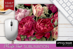 Floral Mouse Pad Sublimation - Sping Flowers Mousepad PNG Product Image 1