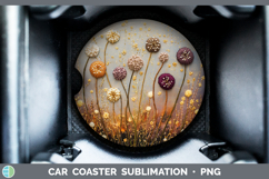 GorgeousFlowers 03 Embroider Car Coaster design.