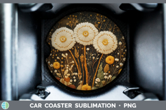 GorgeousFlowers 03 Embroider Car Coaster design.
