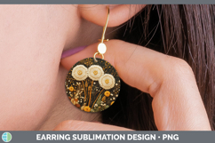 GorgeousFlowers 03 Embroider Round Earrings design.