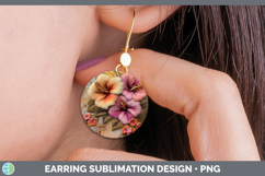 GorgeousFlowers 03 Embroider Round Earrings design.