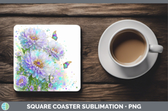 GorgeousFlowers 03 Rainbow Summer Square Coaster design.