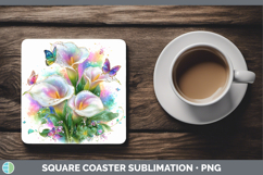 GorgeousFlowers 03 Rainbow Summer Square Coaster design.