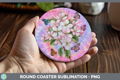 GorgeousFlowers 03 Tie Dye Round Coaster design.