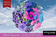 Floral Wind Spinner Sublimation PNG - Sping Flowers Round Product Image 1