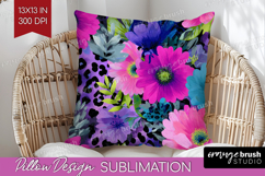 Floral Pillow Sublimation - Sping Flowers Pillow Cover PNG Product Image 1