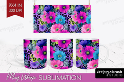 Floral Mug Wrap - Sping Flowers Mug PNG Sublimation Product Image 1