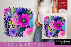 Floral Tote Bag - Sping Flowers Tote Bag PNG Sublimation Product Image 1