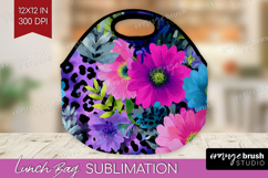 Floral Lunch Bag - Sping Flowers Lunch Bug PNG Sublimation Product Image 1