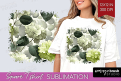 Floral Square Tshirt Background - Sping Flowers PNG Product Image 1