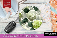 Floral Car Coaster - Sping Flowers Coaster PNG Sublimation Product Image 1