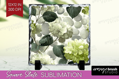 Floral Slate PNG - Sping Flowers Square Slate Sublimation Product Image 1
