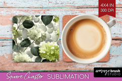 Floral Square Coaster - Sping Flowers Coaster PNG Product Image 1