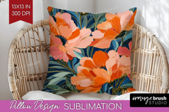 Floral Pillow Sublimation - Sping Flowers Pillow Cover PNG Product Image 1
