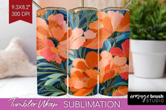 Floral Tumbler Wrap - Sping Flowers Tumbler PNG Sublimation Product Image 1