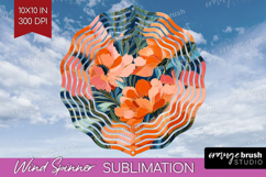 Floral Wind Spinner Sublimation PNG - Sping Flowers Round Product Image 1