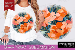 Floral Round Tshirt Background - Sping Flowers PNG Product Image 1