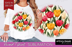 Floral Round Tshirt Background - Sping Flowers PNG Product Image 1