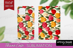 Floral Phone Case PNG - Sping Flowers Case PNG Sublimation Product Image 1