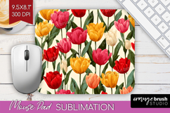 Floral Mouse Pad Sublimation - Sping Flowers Mousepad PNG Product Image 1