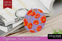 Floral Keychain PNG - Sping Flowers Keychain Sublimation Product Image 1