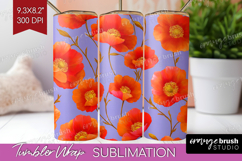 Floral Tumbler Wrap - Sping Flowers Tumbler PNG Sublimation Product Image 1