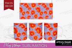 Floral Mug Wrap - Sping Flowers Mug PNG Sublimation Product Image 1