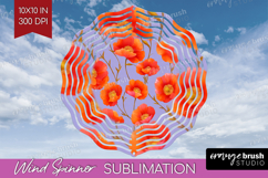 Floral Wind Spinner Sublimation PNG - Sping Flowers Round Product Image 1