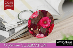 Floral Keychain PNG - Sping Flowers Keychain Sublimation Product Image 1