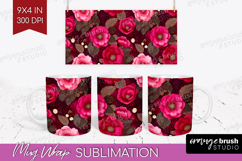 Floral Mug Wrap - Sping Flowers Mug PNG Sublimation Product Image 1