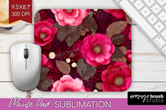 Floral Mouse Pad Sublimation - Sping Flowers Mousepad PNG Product Image 1