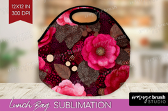 Floral Lunch Bag - Sping Flowers Lunch Bug PNG Sublimation Product Image 1
