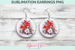 Flowers Sublimation Round Earrings Product Image 1