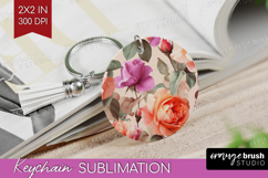 Floral Keychain PNG - Sping Flowers Keychain Sublimation Product Image 1