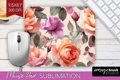 Floral Mouse Pad Sublimation - Sping Flowers Mousepad PNG Product Image 1