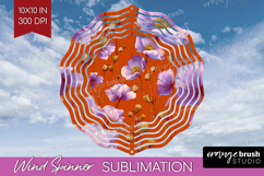 Floral Wind Spinner Sublimation PNG - Sping Flowers Round Product Image 1